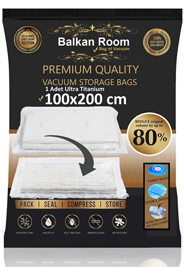 Vakum Hurcu 100 X 200 Vakumlu Hurç Ultra Titanium Boy Vakumlu Poşet